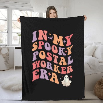 Discover In My Spooky Postal Worker Era Halloween Funny Postal Worker Fleece Blankets