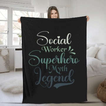 Discover Social Worker Superhero Myth Legend Social Work Fleece Blankets