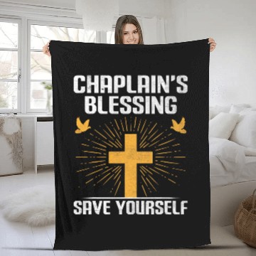Discover Christian Chaplain Profession Religious Worker Cross Fleece Blankets
