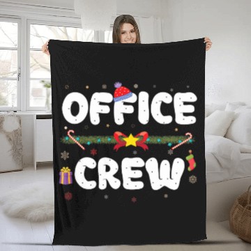 Discover Christmas Front Desk Worker Office Admin Team Front Lady Fleece Blankets