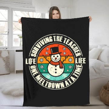 Discover Surviving The Teacher Life One Meltdown At A Time Funny Baseball Tees Fleece Blankets