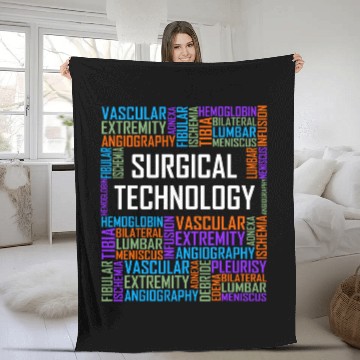 Discover Surgical Technology Words Gift Tech Technologist Surgeon Fleece Blankets