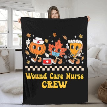 Discover Wound Care nurses Crew Pumpkin Pie Fall Leaf Thanksgiving Baseball Tees Fleece Blankets