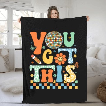 Discover You Got This Test Day Teacher Student Testing Inspirational Fleece Blankets