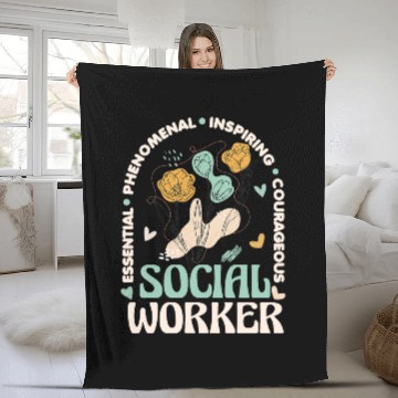 Discover Social Worker Social Work Month Caseworker Public Servant Fleece Blankets