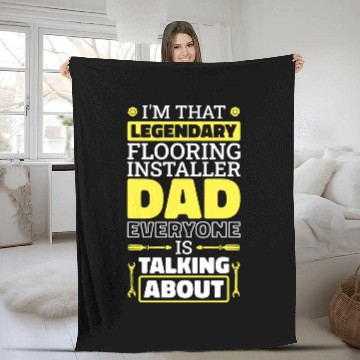 Discover Flooring Installer Worker Dad Design for Fathers Day Baseball Tees Fleece Blankets