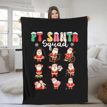Discover PT Santa Squad Physical Therapy Christmas Physical Therapist Zip Fleece Blankets