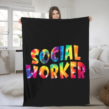 Discover Social Worker tie dye minimalistic graphic Baseball Tees Fleece Blankets