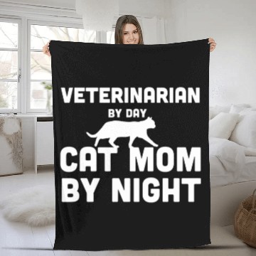 Discover Veterinarian By Day Cat Mom By Night Fleece Blankets