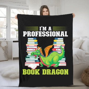 Discover Im a professional book dragon Mythical creatures Fleece Blankets