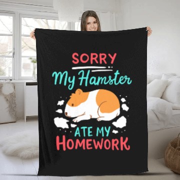 Discover Hamster Homework Student School Baseball Tees Fleece Blankets