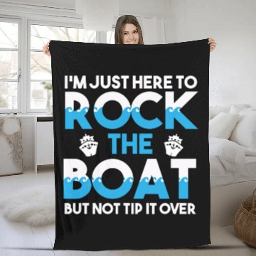 Discover Cruise Ship Vacation Funny Rock The Boat Fleece Blankets