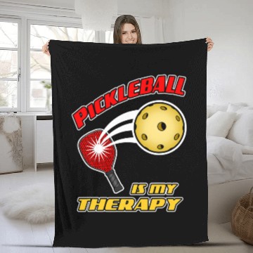 Discover Funny Saying Pickleball Player Paddle Fleece Blankets