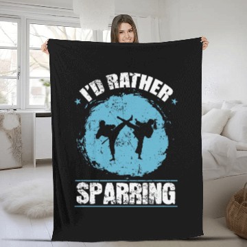 Discover I rather Sparring in Karate Fleece Blankets