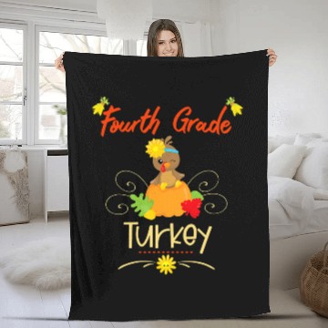 Discover Fourth Grade Turkey Student School Thanksgiving For Girls Baseball Tees Fleece Blankets