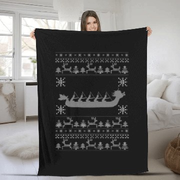 Discover Dragon Boat Ugly Christmas Baseball Tees Fleece Blankets