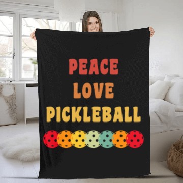 Discover Funny Pickleball Peace Love Pickleball Player Fleece Blankets