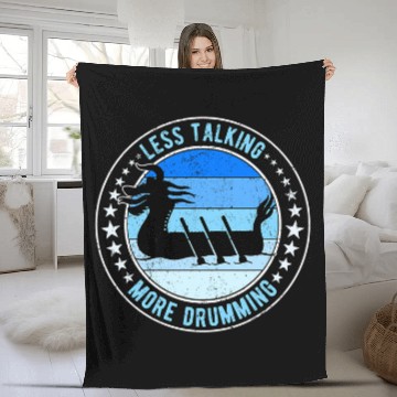 Discover Dragon Boat Racing Less Talking More Drumming Zip Fleece Blankets