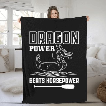 Discover Dragon Power Beats Horsepower Dragon Boating Racing Fleece Blankets