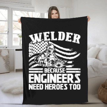 Discover Welding Funny Saying Welder for Men 1 Fleece Blankets