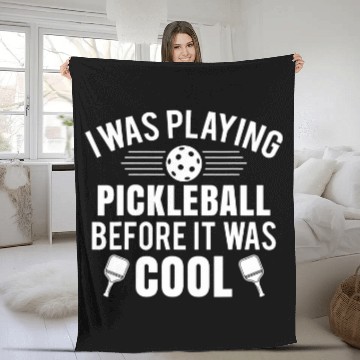 Discover I Was Playing Pickleball Before it Was Cool funny Baseball Tees Fleece Blankets