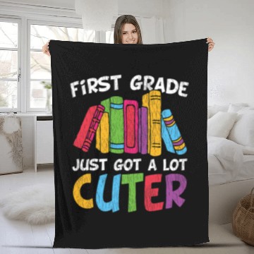 Discover Cute First 1st Grade Kids Teacher Team Back To School Book Fleece Blankets