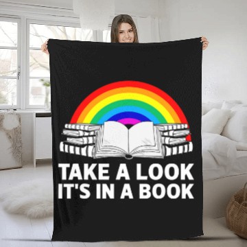 Discover Cute Book Reader Rainbow Book Zip Fleece Blankets