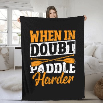 Discover Dragon Boat Paddle Harder Fleece Blankets