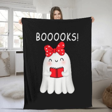 Discover Cute ghosts Book Reading Halloween Teacher Funny Booooks Fleece Blankets