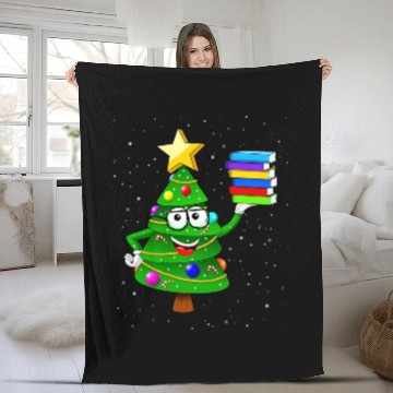 Discover Cute christmas library tree gift librarian and book 2 Fleece Blankets