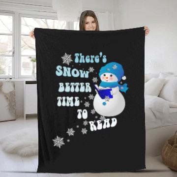 Discover Book Lover Snowflakes Pattern Snowy Reader Snowmen Baseball Tees Fleece Blankets