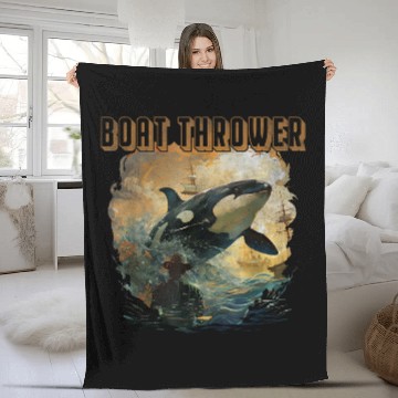 Discover Boat thrower orcas ocean Baseball Tees Fleece Blankets