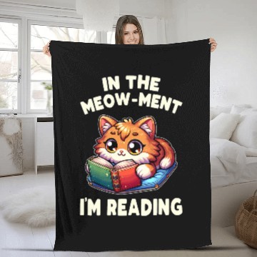 Discover Reading Book Cat For Library Reading Teacher Fleece Blankets