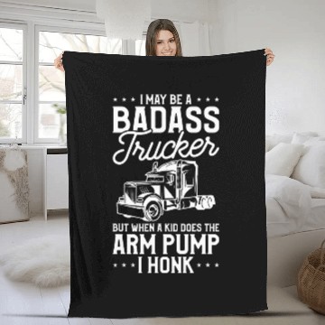 Discover When A Kid Does The Arm Pump I Honk For A Trucker Baseball Tees Fleece Blankets