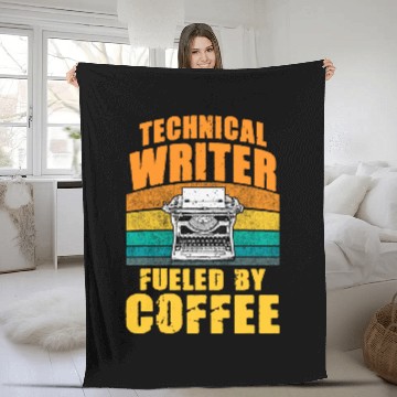 Discover Technical Writer Fueled By Coffee Poet Writing Grammar Geek Baseball Tees Fleece Blankets