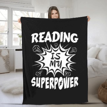 Discover Book Reader Superpower Fleece Blankets