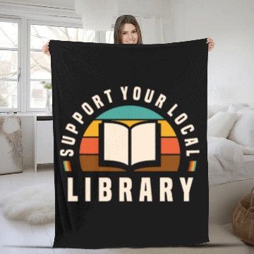 Discover Support Your Local Library Book Nerd Bookworm Baseball Tees Fleece Blankets