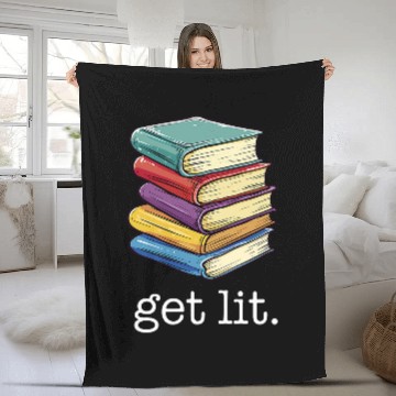 Discover Get Lit Reading Book Baseball Tees Fleece Blankets