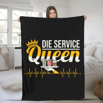 Discover Waitress Service Saying Heartbeat Operation Servicekraft Fleece Blankets