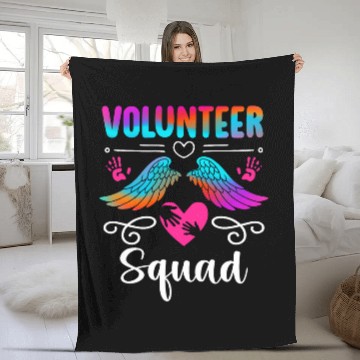Discover Volunteer Squad Voluntary Worker Crew Volunteering Team Fleece Blankets