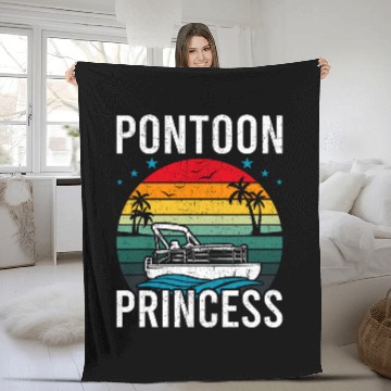 Discover Pontoon Princess Captain Boat Pontooning Baseball Tees Fleece Blankets
