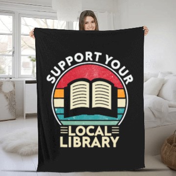 Discover Support Your Local Library Book Lovers 2 Fleece Blankets