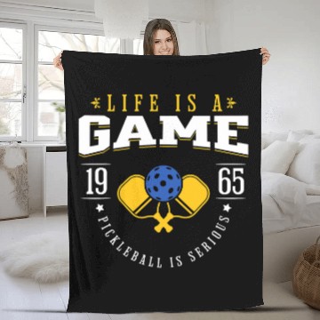 Discover Funny Pickleball Pun Pickleball Is Serious II Fleece Blankets