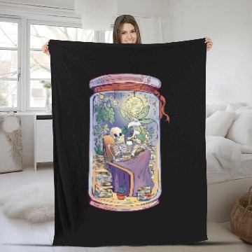 Discover Skeletons Reading A Book And Drinking Tea Books Baseball Tees Fleece Blankets