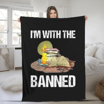 Discover Im With The Banned for a Book Lover Fleece Blankets