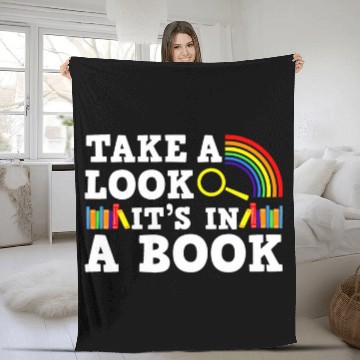 Discover Reading Book Lover Rainbow Take A Look Its In A Book Baseball Tees Fleece Blankets