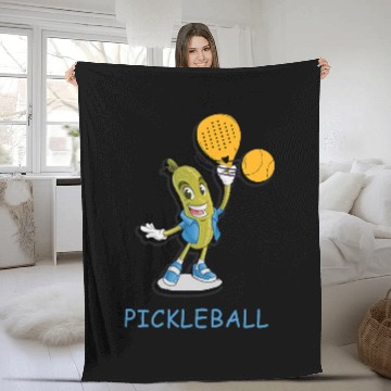 Discover Funny Pickleball quote tennis cool Pickleball Fleece Blankets