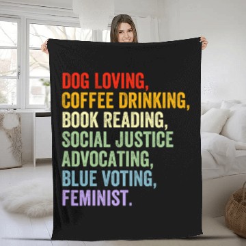Discover Dog Loving Coffee Drinking Book Reading Social Justice Baseball Tees Fleece Blankets