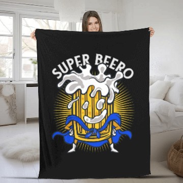 Discover Superbeero Funny Beer Lover Superhero Comic Book Fan Fleece Blankets