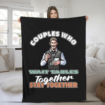 Discover Waitress Couple Server Waiter Baseball Tees Fleece Blankets